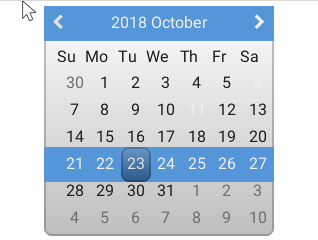 Simple Calendar example in LittlevGL